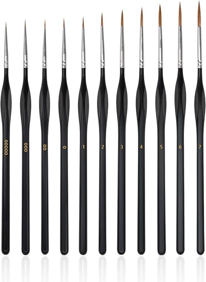CREWLA Fine Detail Paint Brush Set for Miniatures, Nail Art, Canvas & Craft Precision Liner with Soft Bristles & Ergonomic Handles for Acrylic,Watercolor & Oil Paints (New Brush, 6, Count) - Image 1